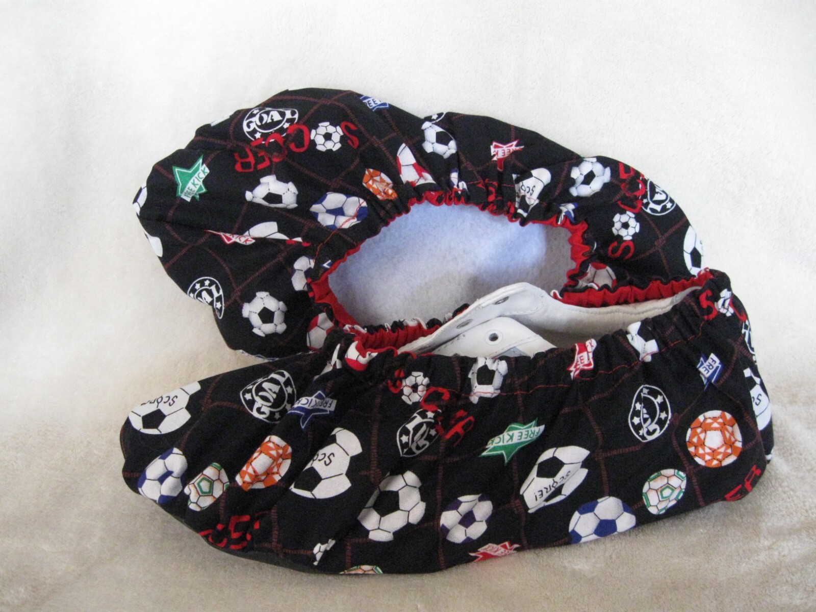 LADIES!! Soccer mom's bowling shoe covers. Cotton, Lined, vinyl soles.
