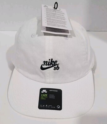 Nike SB Heritage86 Hat/Cap White/Black Adjustable StrapBack NEW