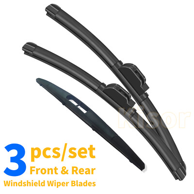 kisor 24''22''12'' Front and Rear Wiper Blades Fit for 2019-2009 Ford Flex, 3pcs