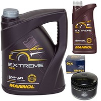 MotoröL Set Mannol Extreme 5W-40 6 Liter + ÖLfilter FüR Opel Omega A Senator B