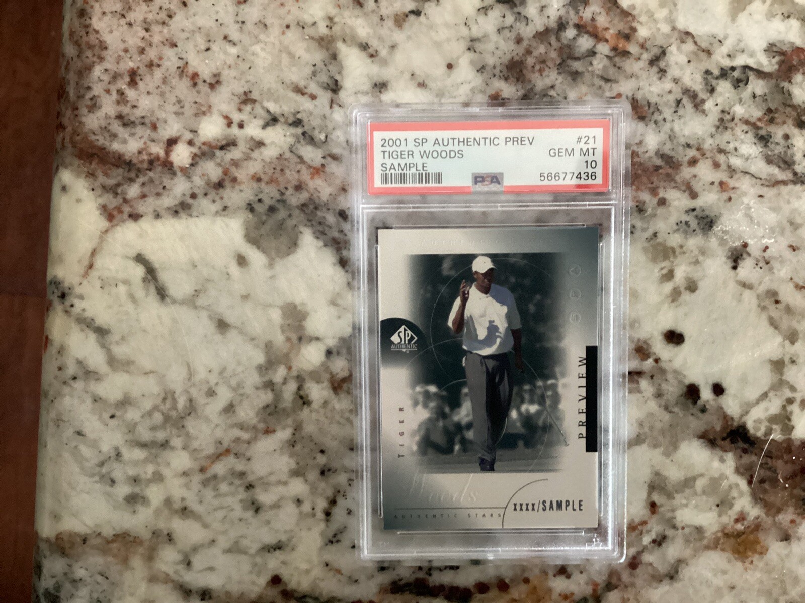 TIGER WOODS 2001 SP Authentic Preview Sample Rookie Card PSA 10 GEM MINT #21
