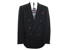 J.G.Chappell Mens Wool Black Gold Buttons Blazer Jacket Sport Coat 44 L England