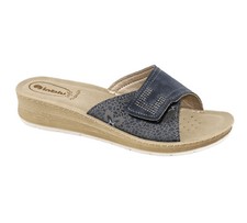 INBLU ciabatta aperta fascia velcro sottopiede imbottito DONNA blu FC000049