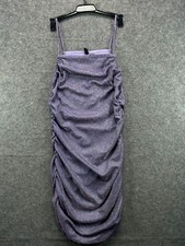 H&M Dress Womens Medium Purple Metallic Cinch Side Seams Sleeveless Party