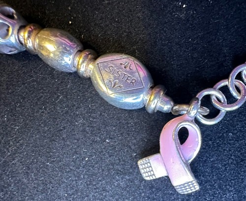 Brighton Silver Charm Bracelet Pink Breast Cancer Awareness - Picture 6 of 6