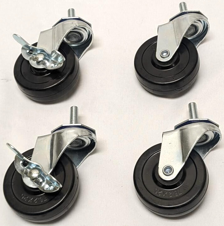 SET OF 4 Heavy-Duty 3" WHEELS Swivel Caster for Industrial Wire Rack Commercial