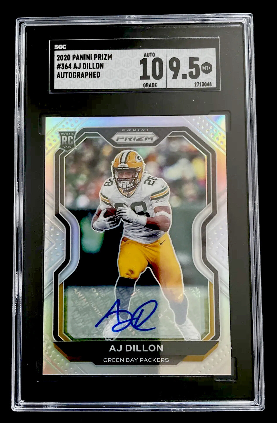 AJ Dillon 2020 Panini Prizm SILVER PRIZM #364 Rookie RC SGC 9.5 Auto 10 Eagles