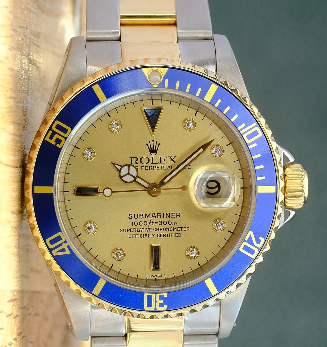 Rolex submariner champagne serti dial sale