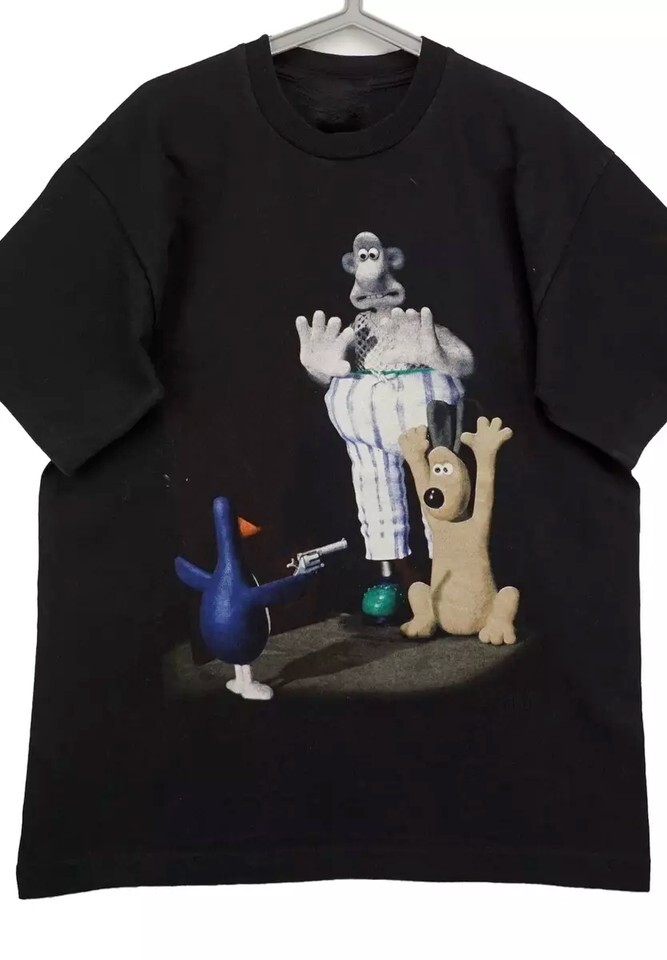 Shooting Bird Wallace And Gromit Funny Cartoon Shirt Black Unisex