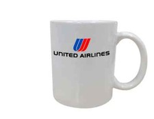 Retro United Airlines Rose Logo US Air Souvenir Pilot Employee Coffee Mug Cup