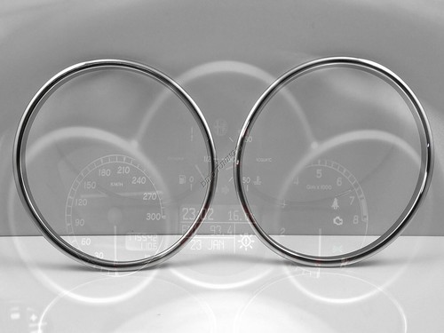 For Alfa Romeo GT / 147 00-05 Chrome Gauge Trim Dial Rings Polished Alloy x2 - Picture 2 of 7