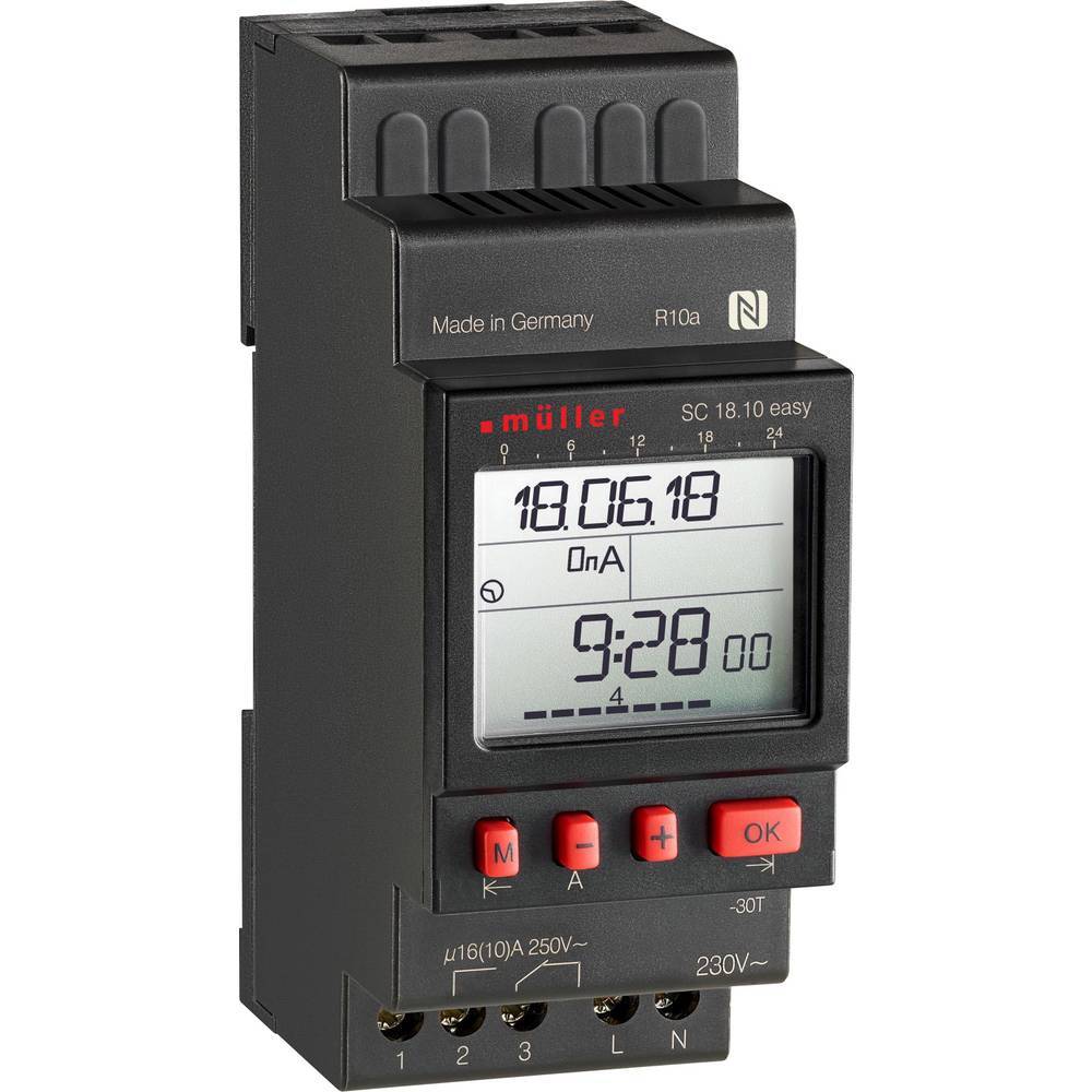 Müller SC 18.10 easy 12V ACDC Timer per guida DIN digitale 12 V/DC, 12 V/AC