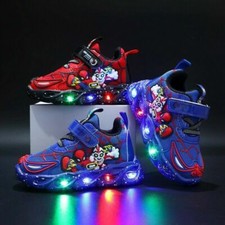 Kids Boys Led Light Up Shoes Trainers Luminous Flashing Shoes Sneaker Size