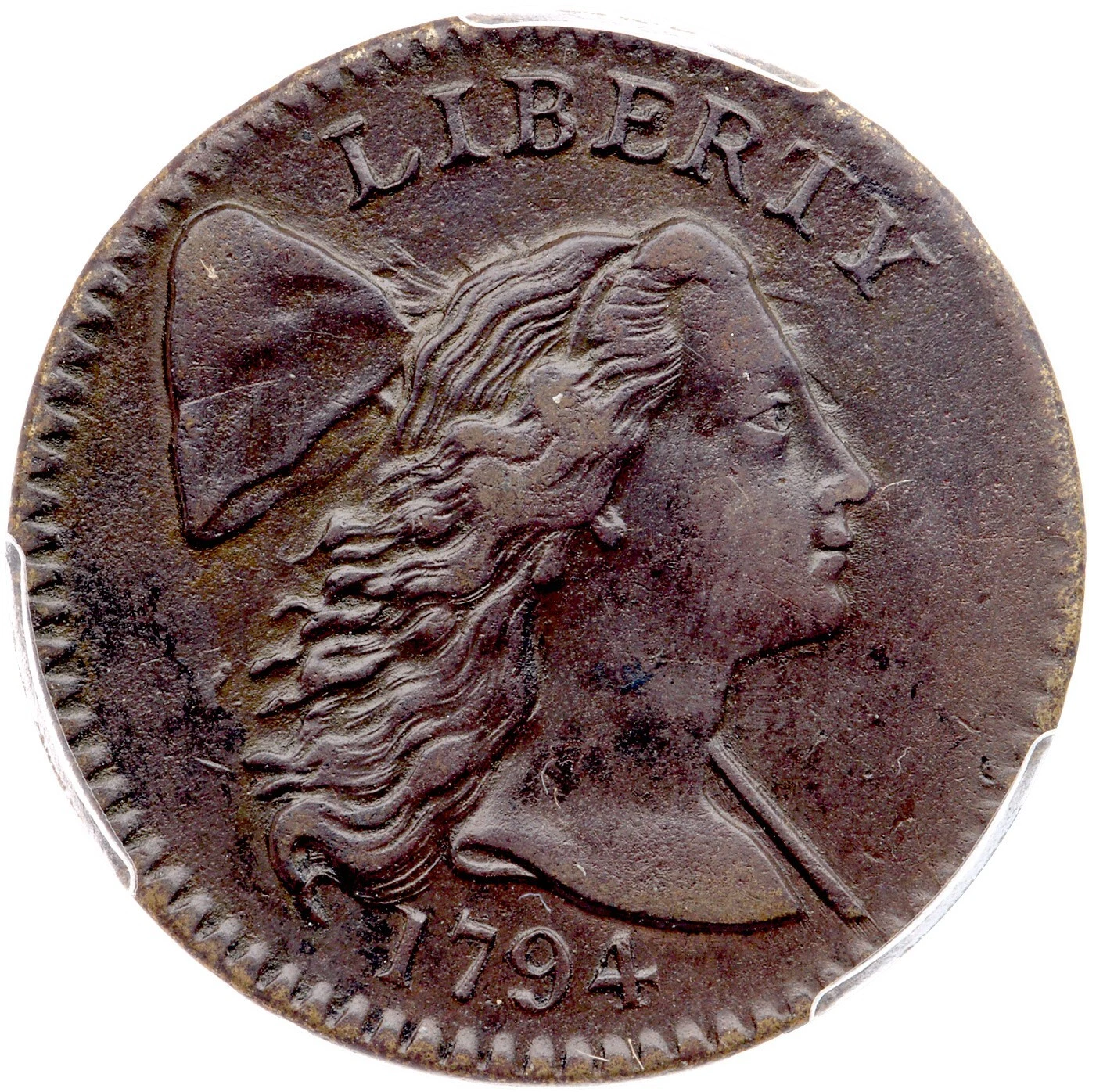 1794 S-30 R-1 PCGS AU 50 Head of 1795 Marred Field Liberty Cap Large Cent 1c
