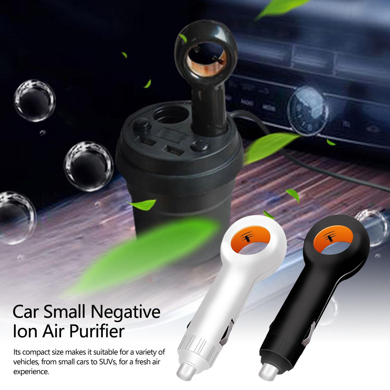 Car Air Purifier Cleaner Negative Ion Mini Home Vehicle Ionizer Oxygen Bar