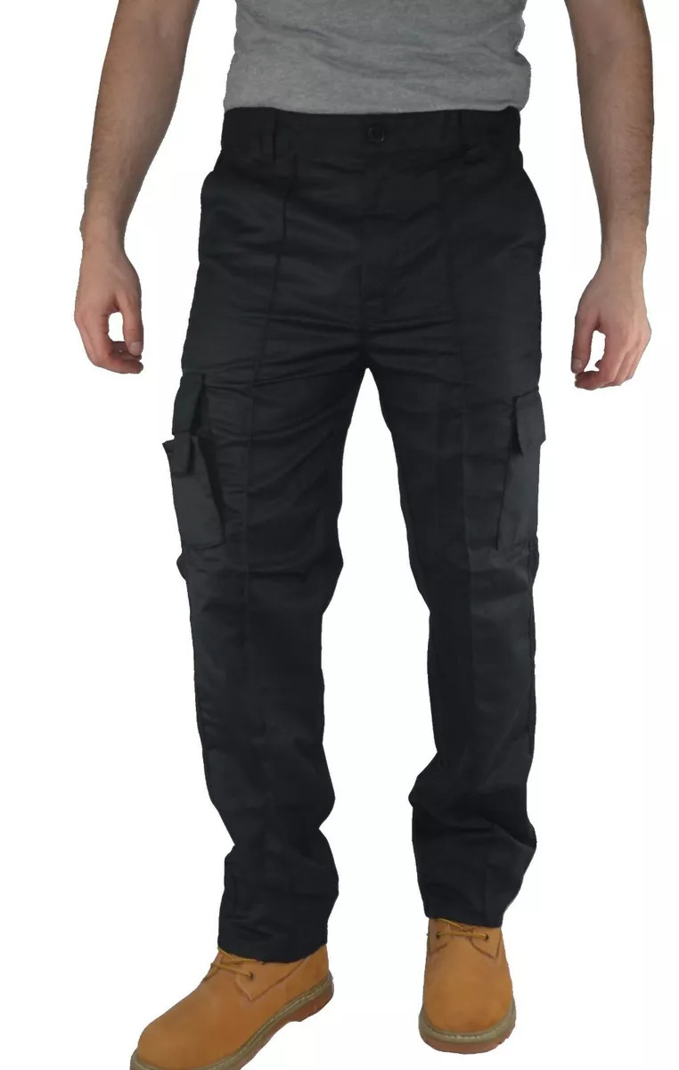 Mens Utility Trousers Heavy Duty Combat Cargo Working Pants Knee Pad  Pockets  eBay