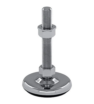 Stellfuß Maschinenfuß Gelenkfuß Nivellierfuß Stahl Ø 100mm gedämpft Gew. M8-M30 - Bild 1 von 4
