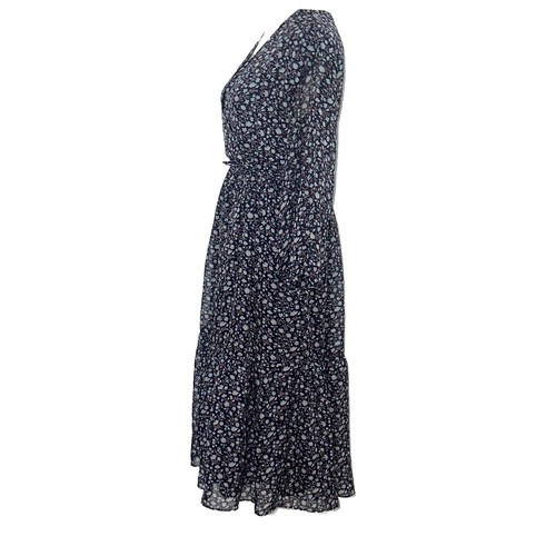 Abito midi Madewell foderato con cravatta in vita Harvest Vine Deep Navy taglia small bohemien - Foto 4 di 7