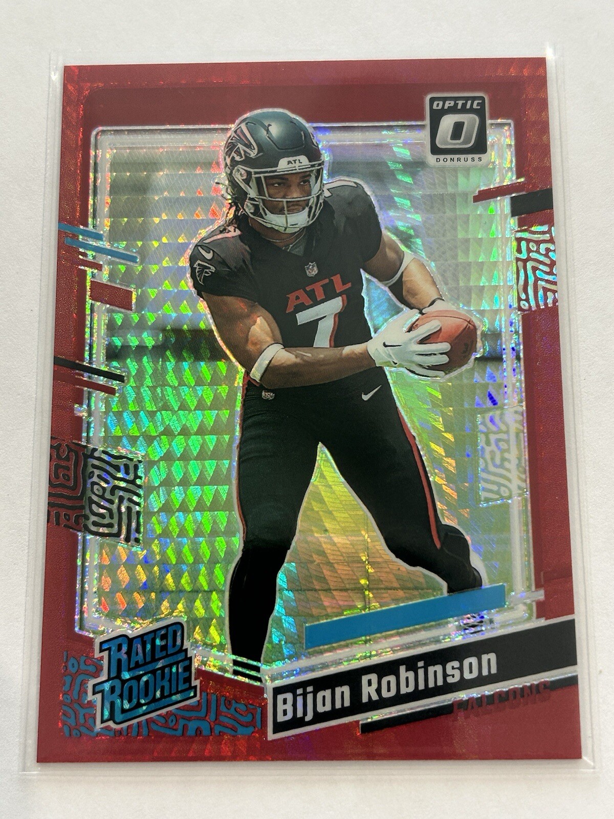 2023 Donruss Optic Red Hyper Prizm Bijan Robinson #206 RC Color Match!