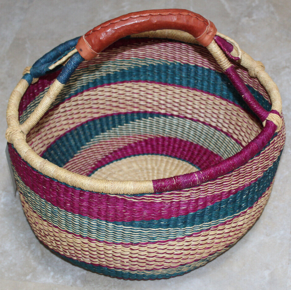 NEW Bolga Grass Large Basket eBay