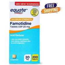Equate Maximum Strength Famotidine Tablets, 20 mg, 200 Count-Free Shipping