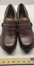 BOC Women's Leather Clog Mules Shoes with Buckle Details Sz 10M Brown