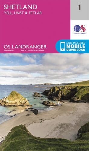 Shetland - Yell, Unst and Fetlar (Map) OS Landranger Map