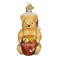 Old World Christmas Winnie The Pooh Blown Glass Christmas Ornament