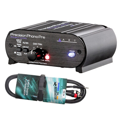 ART Precision Phono Preamp Vorverstärker für Plattenspieler + Audiokabel