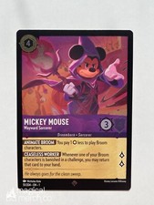 Disney Lorcana Mickey Mouse Wayward Sorcerer 51/204 Super Rare NM Card FOIL