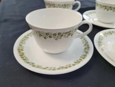 Milkglass - Rarely Seen Handle! Set Of Spring Blossom Corelle Cup and Saucer