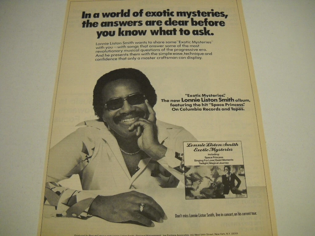 LONNIE LISTON SMITH with the World Of EXOTIC MYSTERIES 1979 Promo Poster Ad