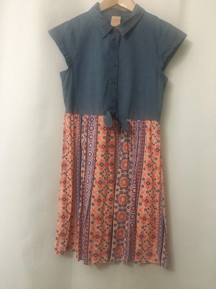 Vestido floral de mezclilla para niñas Faded Glory talla L 10/12 Foto 4 de 4