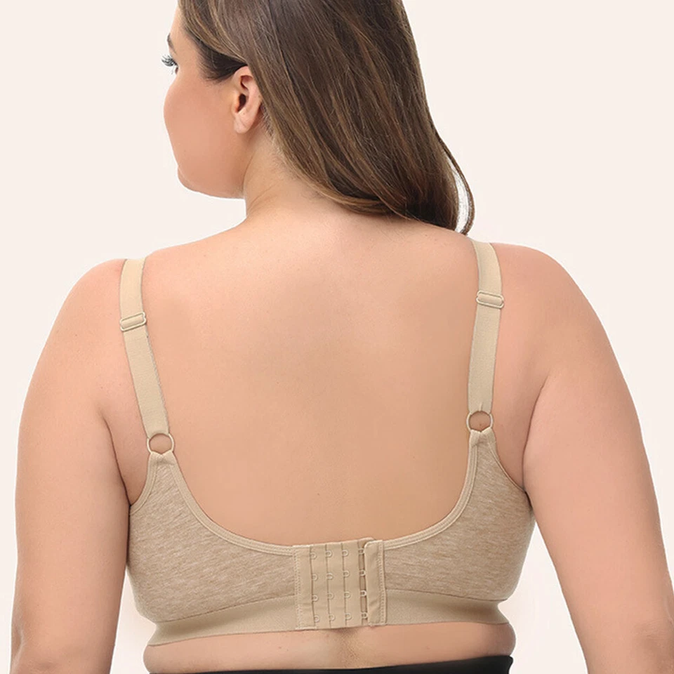 Sutiã feminino peito grande sem enchimento bronze roupa íntima sem fio aconchegante sexy lingerie - Imagem 3 de 4