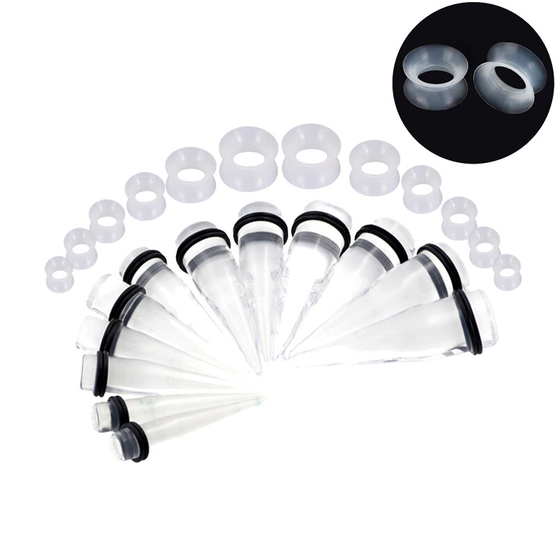 Gauge Tunnel 24PC Ear Stretching Kit 00G-20mm Big Gauges