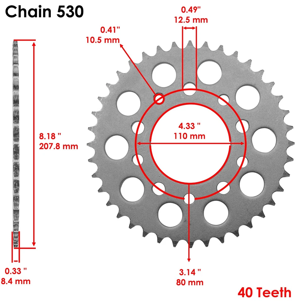 Cadena de transmisión y piñones de junta tórica negros para Honda VF750C Magna 750 Rc43 1994-2004 Foto 4 de 4