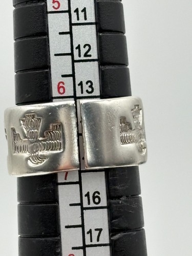 STERLING SILVER 925 BELL TRADING POST 10mm THUNDERBIRD BAND SIZE 6.5 RING 5.7g - Picture 8 of 12