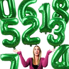 FOLIENBALLONS ZAHLEN GRÜN - 80cm Geburtstag Deko Party Luftballons Ballons
