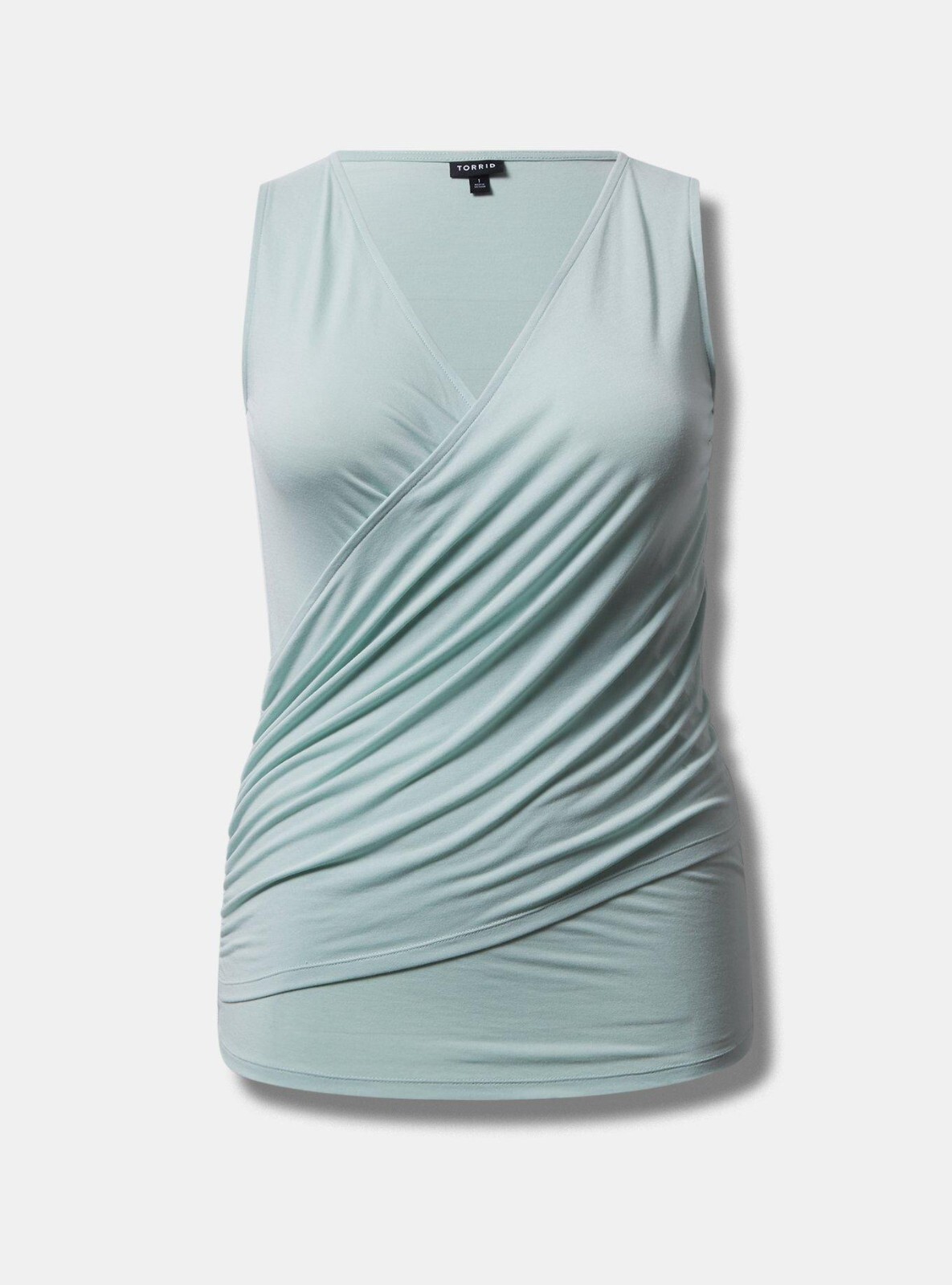Torrid Studio Tissue Jersey Jersey Surplice Tank Blue Plus 1 1X 14 16 #G40154