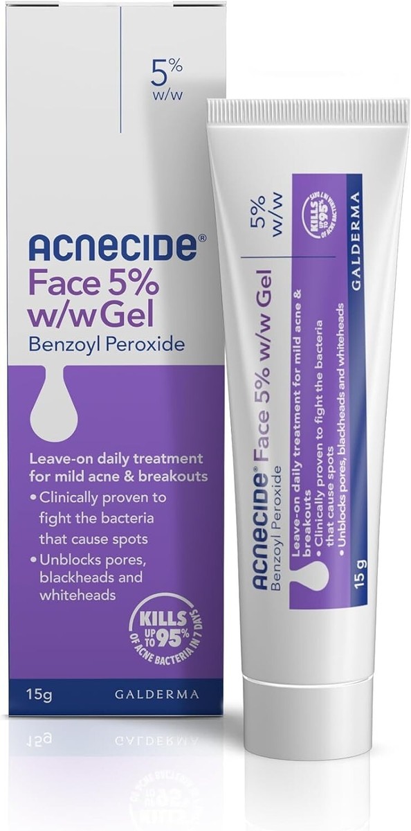 Acnecide Topical Aqueous Gel treats spots acne 5% 15g GSL UK