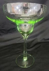 Bright Neon Green Clear Martini Daiquiri Cocktail Glass No Chips or Cracks 8"