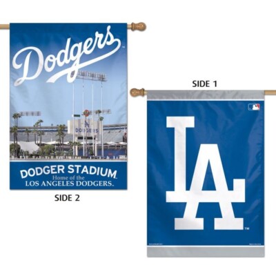LOS ANGELES DODGERS 28''X40'' 2 SIDED FLAG MLB LICENSED HIGH QUALITY