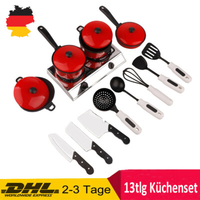 13tlg Kochen Spielset Küche Kochgeschirr Utensilien Kinder Pretend Küchenset