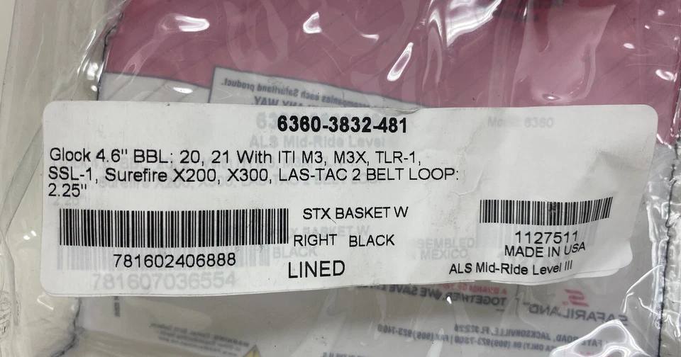 Safariland® 6360 ALS®/SLS Level-3 Duty STX BSK RH Holster, GLOCK 20, 21 w/ LIGHT - Image 2 of 4