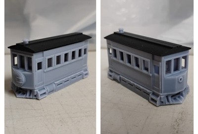 HOn30 18ft STEAM DUAL CAB PASSENGER TRAM for Kato 11-109 chassis. RESIN 3D Print