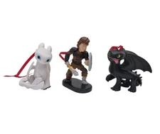 DreamWorks How To Train Your Dragon Ornament Set Toothless Hiccup Light Fury 2in