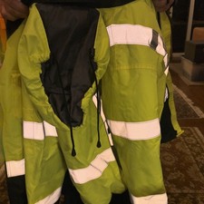 Hi-Vis Insulated Safety Bomber Reflective Jacket Removable Fleece liner w/ hood