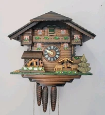 VTG Romance Der Frohliche Wanderer Edelweiss Cuckoo Clock Germany Swiss 2708