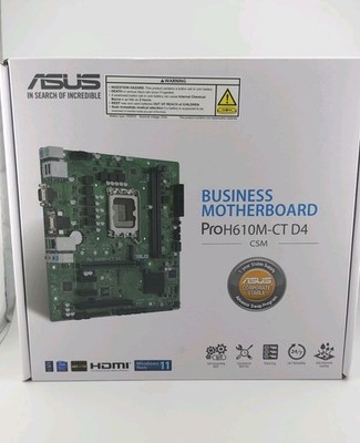 ASUS PRO H610M-CT D4-CSM MicroATX Intel LGA 1700 DDR4 SDRAM TPM NEW SEALED 