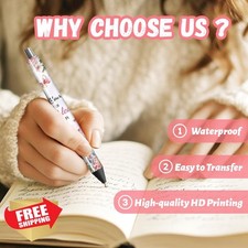 48pcs UV DTF Pen Wraps Sticker Decals Butterflies Flowers Waterproof HD Print